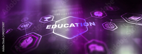 Fototapeta Education E-learning , internet lessons and online webinar internet Technology