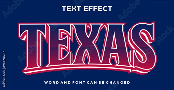 Fototapeta Texas editable text effect