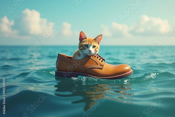 Obraz cat on the beach