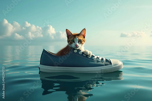 Obraz cat on the beach