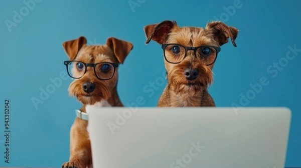 Obraz The dogs with glasses