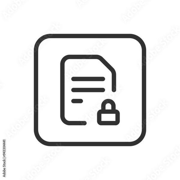 Obraz Secure document icon. Modern, simple flat vector illustration for web site or mobile app