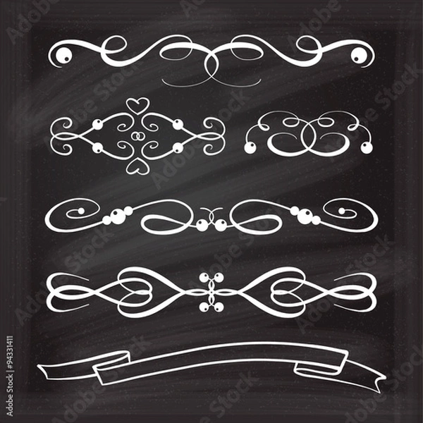 Fototapeta Vector calligraphic design elements.