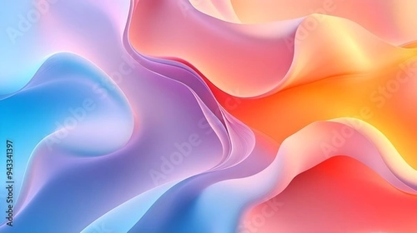 Fototapeta Abstract Colorful Wavy Background - Fluid Design