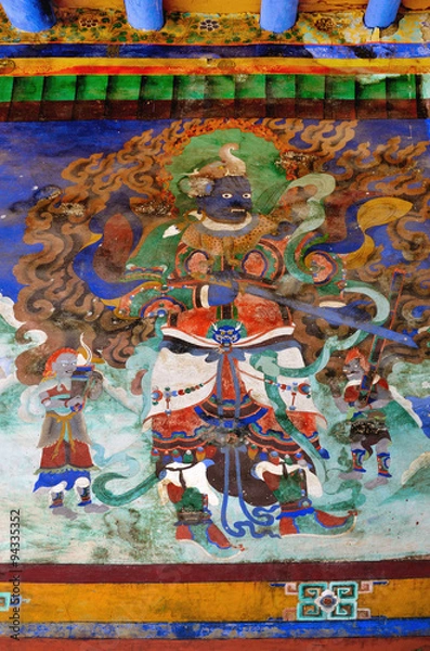 Fototapeta Old buddhist fresco