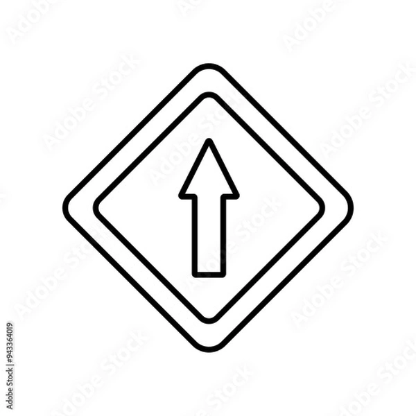 Fototapeta one way traffic symbol icon. line vector isolated on white background. trendy and modern design