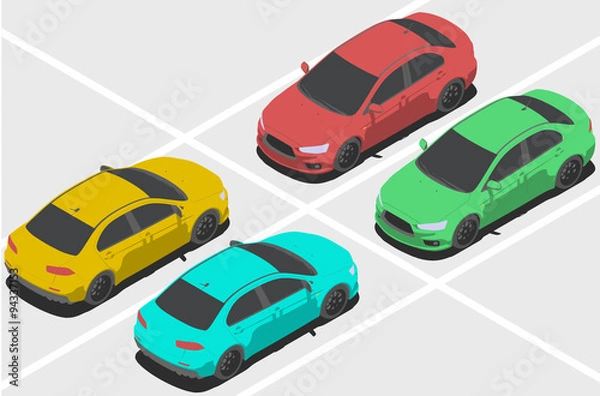 Obraz Samochód dla świata izometrycznego