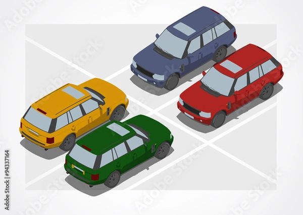 Obraz Crossover car for Isometric world
