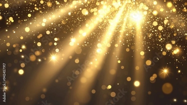 Fototapeta Shining and sparkling glare banner with sunlight effect.