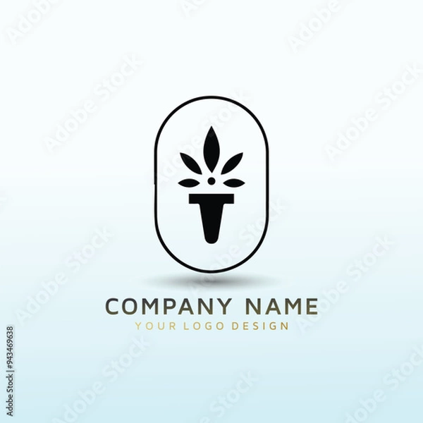 Obraz cannabis vector logo design idea