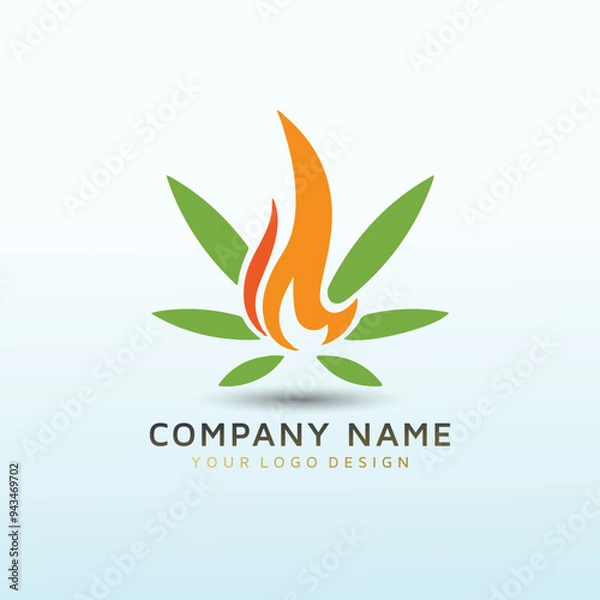 Obraz cannabis vector logo design idea