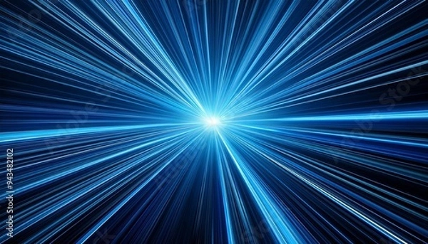 Obraz sparkling blue rays in a straight line from the center beautifully distributed backgrounds abstract