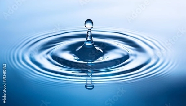 Obraz clear water drop with circular waves
