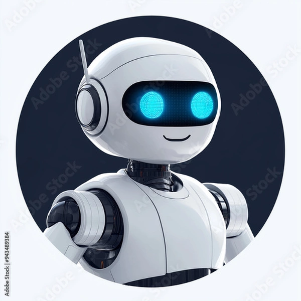 Obraz white robot avatar - AI generated, cenematic