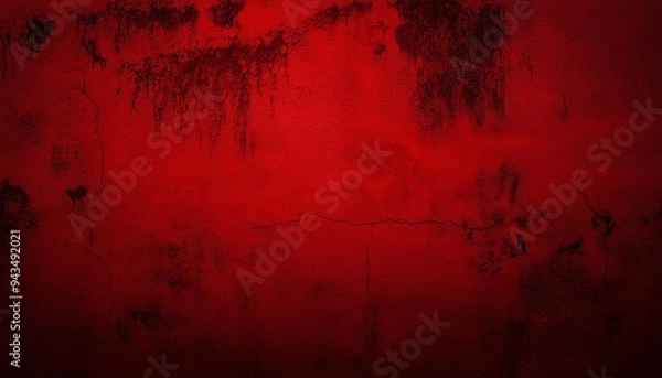 Obraz eerie and spooky red wall texture background generative ai