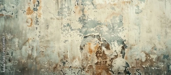 Fototapeta Vintage colored grungy cement texture wall background with ample copy space image included