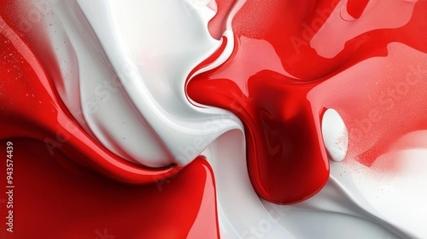 Fototapeta Abstract modern background design featuring a blend of vibrant red and white hues, creating a captivating and dynamic composition