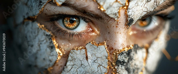 Fototapeta Beautiful girl in a mask as a symbol of adaptation to the modern world