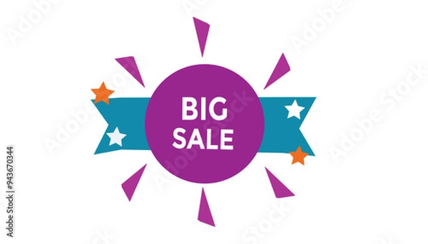 Fototapeta Big sale button web banner templates. Vector Illustration 

