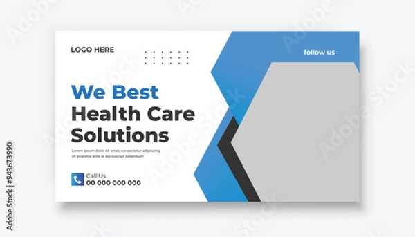 Fototapeta Attractive Medical health care YouTube thumbnail template design
