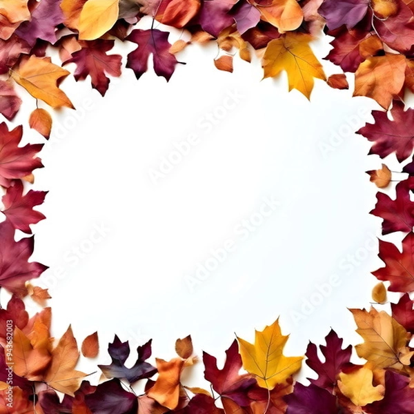 Obraz autumn leaves border