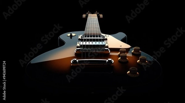 Obraz Electric Guitar on Black Background