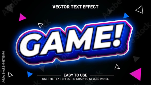 Fototapeta 3d game editable text effect