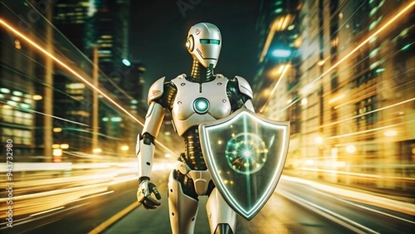 Fototapeta Safety protection system Personal information on the internet protected with AI