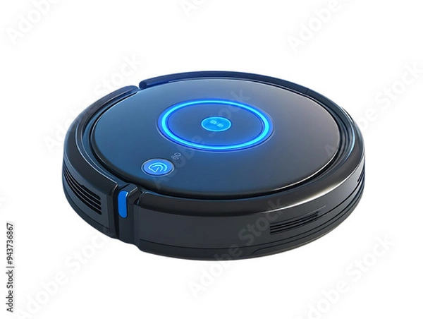 Obraz Robot Vacuum Cleaner with Transparent Background, Modern Design, and Efficient Cleaning Performance