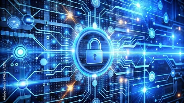 Fototapeta Safety protection system Personal information on the internet protected with AI