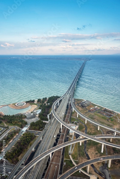 Obraz  railroad bridge connected to Kansai international airport