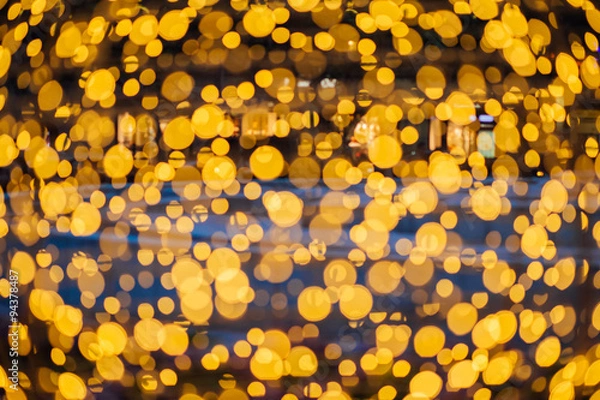 Obraz Spherical garlands bokeh glowing.