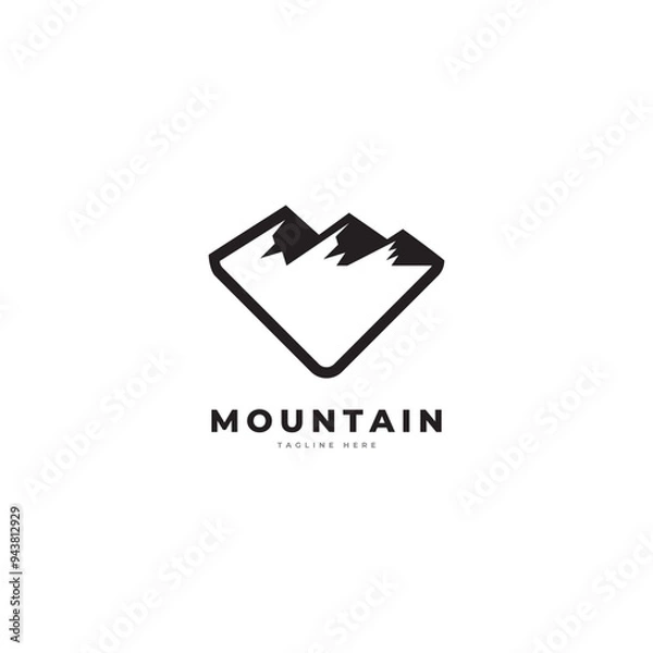 Obraz mountain logo vector template with cardinal directions