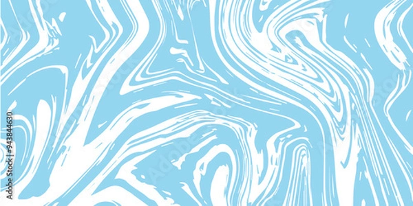 Fototapeta Abstract Pattern white and blue marble texture and background. Liquify Swirl blue and white color art. acrylic pours liquid marble surface design.	