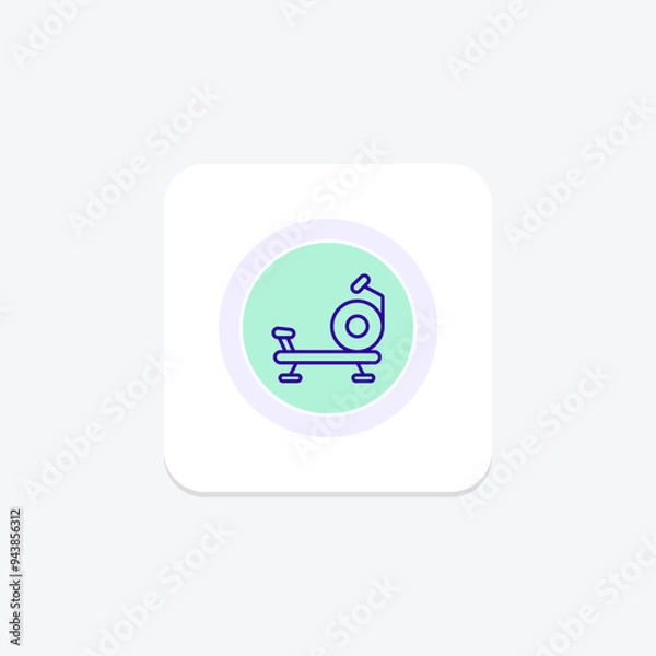 Fototapeta Rowing Machine icon, machine, rower, cardio, workout line icon, editable vector icon, pixel perfect, illustrator ai file