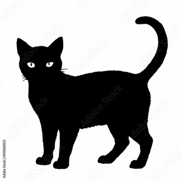 Obraz cat silhouette black vector SVG