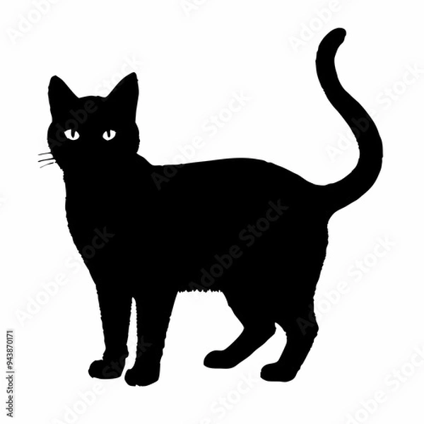 Obraz cat silhouette black vector SVG