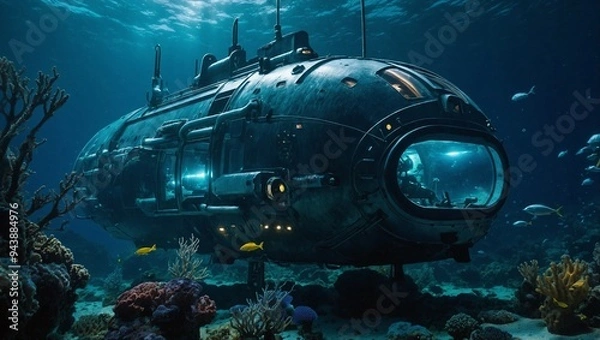 Obraz scuba diver and reef
