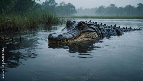 Obraz alligator in the swamp