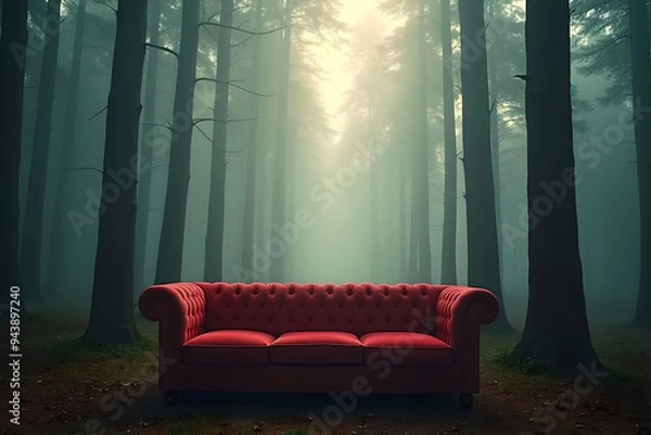 Obraz sofa in the room with a window