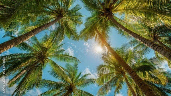 Fototapeta Palm trees in the sky