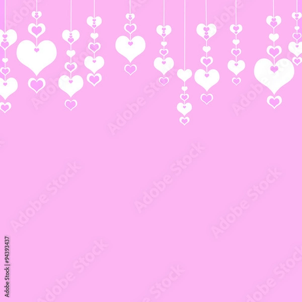 Fototapeta Valentine's Day Hearts on a pink background . The concept of lov