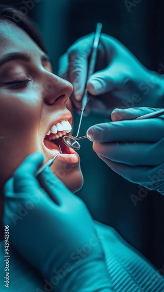 Fototapeta Dental Procedure in Progress
