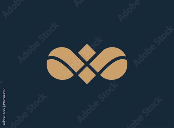 Fototapeta Elegant and simple letter V love logo is for sale. The perfect combination of the letter V with the premium symbol. The letter V represents the initials of your company name and your name. The elegant