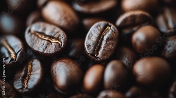 Obraz Coffee Beans Macro Photography: A Close-Up Look