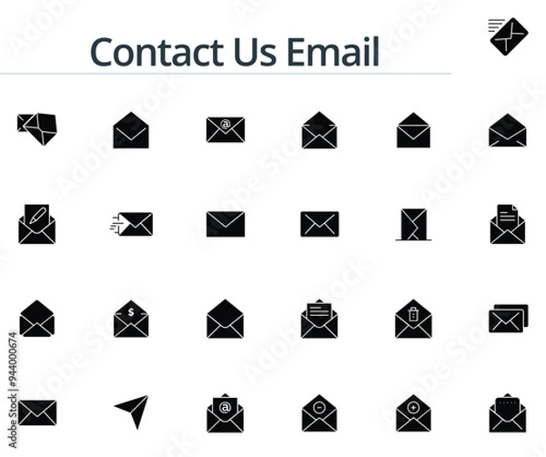 Fototapeta Email 25 Solid Glyph icon pack including mail mail mail envelope edit