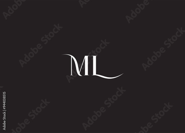 Obraz ML letter logo design and initial logo design