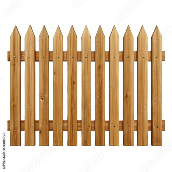 Obraz Rustic Wooden Fence Isolated on a Transparent Background