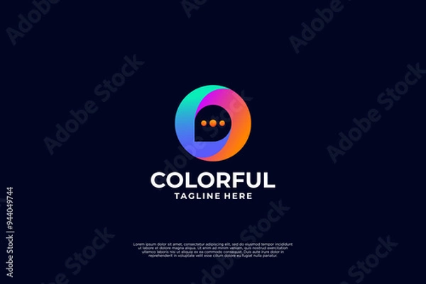 Obraz Creative digital communicate logo design