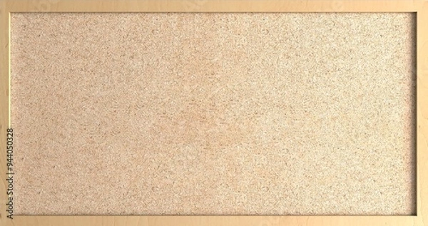 Fototapeta Brown cork board, note pinboard with unpainted natural wooden frame isolated on white background	
